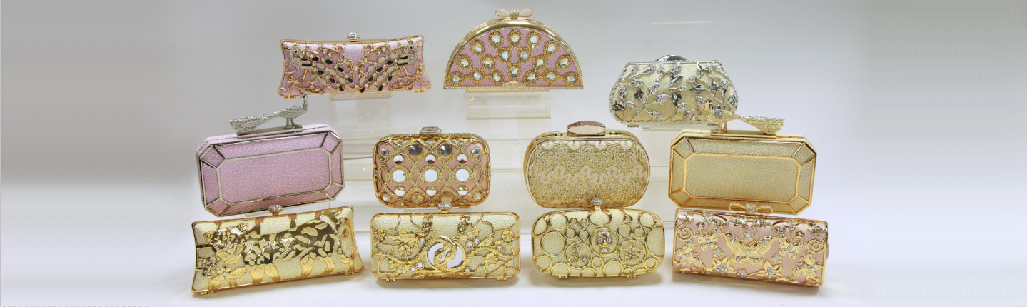 metal frame clutch evening bag series peacock clutch hardcase PU gold evening bag