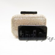 Fashion Light gold aluminium sequins clutch bag contrast with mobile Fashion Light gold aluminium sequins clutch bag contrast with mobile
