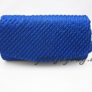 Fold over ruffled Blue satin evening bag