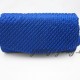Fold over ruffled Blue satin evening bag