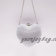 Ladies' Heart shaped aluminium beaded clutch bag Ladies' Heart shaped aluminium beaded clutch bag