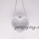 Ladies' Heart shaped aluminium beaded clutch bag