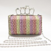 Ladies' skull knuckle finger rings evening clutch bag with chain Ladies' skull knuckle finger rings evening clutch bag