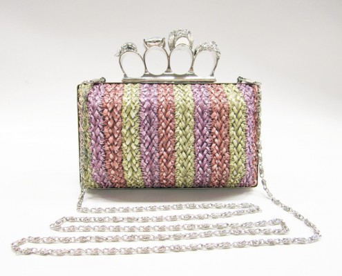 Ladies' skull knuckle finger rings evening clutch bag