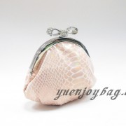 Snake Skin Embossed PU Leather little coin purse side view Snake Skin Embossed PU Leather little coin purse side view