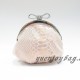 Snake Skin Embossed PU Leather little coin purse with rhinestone bowknot closure