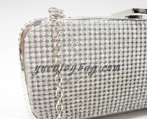 shiny rhinestone diamond silver clutch bag detail view shiny rhinestone diamond silver clutch bag detail view