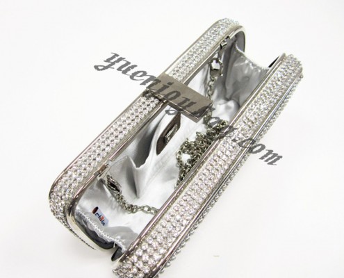 shiny rhinestone diamond silver clutch bag top view shiny rhinestone diamond silver clutch bag top view