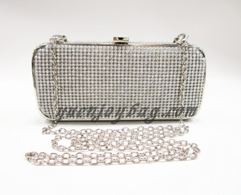 shiny rhinestone diamond silver evening clutch bag with metal frame shiny rhinestone diamond silver evening clutch bag with metal frame