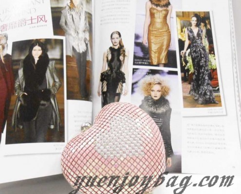 heart shape aluminium metal sequins day clutch handbag detail view heart shape aluminium metal sequins day clutch handbag detail view