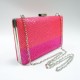 4mm metal sequin Neon color silver metal frame evening purse bag - side view