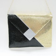Black and Gold Metal sequin Geometry shape envelope evening bag Black and Gold Metal sequin Geometry shape envelope evening bag