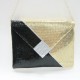 Black and Gold Metal sequin Geometry shape envelope evening bag