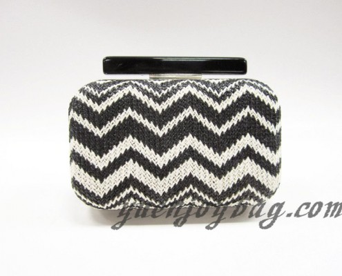 Black and White knitted Tribal and aztec patterns evening purse handbag