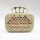 Diamond knuckle finger metal frame Golden crystal rhinestone evening bag