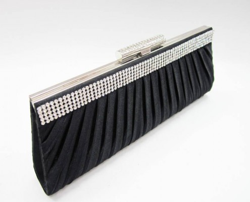 Fashion 2014 black pleated diamond metal frame clutch bag with rhinestone Fashion 2014 black pleated diamond metal frame clutch bag with rhinestone