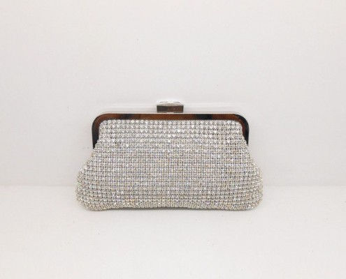 Luxury swarovski crystal ladies brand clutch bag - back view