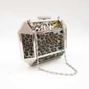 Metal evening hardcase leopard animal print bag Metal evening hardcase leopard animal print bag