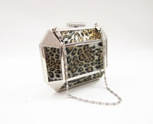 Metal evening hardcase leopard animal print bag Metal evening hardcase leopard animal print bag