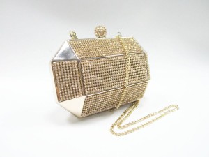 Metal frame gold box crystal rhinstones bridal evening bag clutch purse to match evening dress Metal frame gold box crystal rhinstones bridal evening bag clutch purse to match evening dress