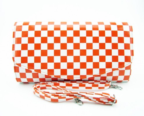 Plaid patent PU leather shoulder women handbag