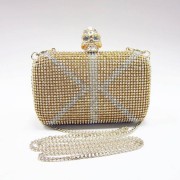 Skull clasp metal frame rhinestone diamond British UK flag clutch bag Skull clasp metal frame rhinestone diamond British UK flag clutch bag