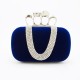 Velvet purse with skull knuckle finger rings frame evening bag