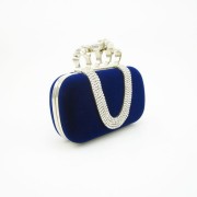 Velvet skull knockle finger ring closure clutch bag