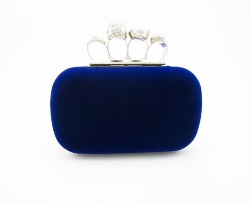 Women's velvet diamond evening bag - Back view Women's velvet diamond evening bag - Back view