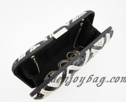 2014 New black and white plastic sequins material evening cross body handbags - lining view 2014 New black and white plastic sequins material evening cross body handbags - lining view