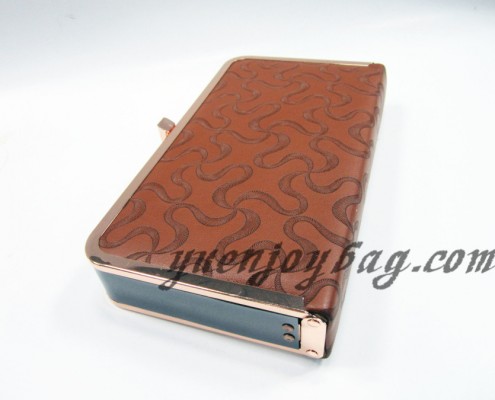 2014 fashion brown pattern PU leather womens' evening party bag with gold metal frame 2014 fashion brown pattern PU leather womens' evening party bag with gold metal frame