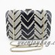 Black and White sequin with gold metal frame evening day clutch bags