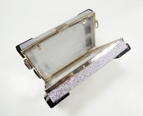 Brand Design fashion acrylic box frame clutch handbag with chain from evening bag manufacturer - lining view Brand Design fashion acrylic box frame clutch handbag with chain from evening bag manufacturer - lining view