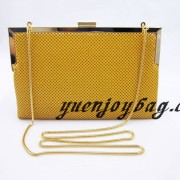Candy color yellow Aluminium metal sequins beautiful evening purse clutch bag