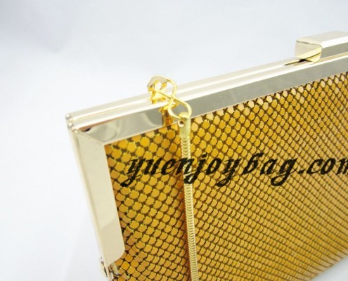 Candy color yellow Aluminium metal sequins beautiful evening purse clutch bag - detail view Candy color yellow Aluminium metal sequins beautiful evening purse clutch bag - detail view