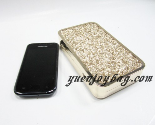 Dazzling Gold Glitter Bling Sequins Evening Party purse Bag Handbag Women Clutch wallet with metal frame - contrast with mobile Dazzling Gold Glitter Bling Sequins Evening Party purse Bag Handbag Women Clutch wallet with metal frame - contrast with mobile