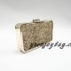 Dazzling Gold Glitter Bling Sequins Evening Party purse Bag Handbag Women Clutch wallet with metal frame - side view