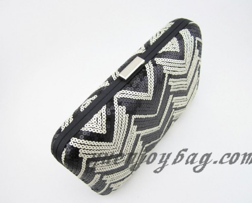 Famous brand design black and white sequins women evening bags - top view Famous brand design black and white sequins women evening bags - top view