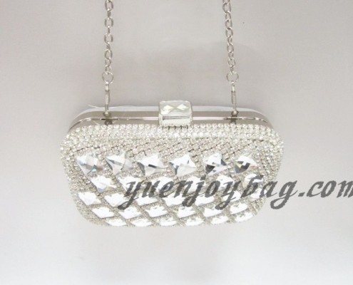 Shiny silver crystal rhinestone diamond metal frame hard box clutch party bag Shiny silver crystal rhinestone diamond metal frame hard box clutch party bag