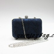 China Blue lace satin evening purse clutch bag with metal frame China Blue lace satin evening purse clutch bag with metal frame