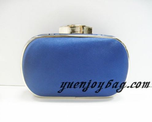 Ladies Navy blue satin wedding evening purses with silver metal frame Ladies Navy blue satin wedding evening purses with silver metal frame
