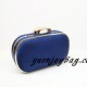 Navy blue satin metal frame clutch purse messenger bag for wedding
