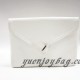 White PU faux leather women's envelope clutch bag