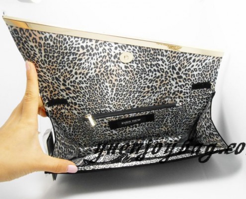 Black velvet Rhinestone decorated Branded clutch bag - lining view