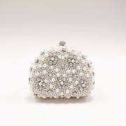 Hot sale Luxury cream beaded wedding clutch bags