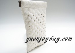 White PU leather rivet cell phone case for Iphone 5s Samsung