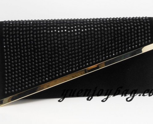 Women's black velvet clutch bag for wholesale from manufacturer