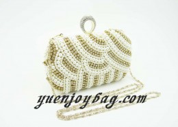Ladies Finger Rings Clasp Pearl Bead Rhinestone Bridal handbag Wedding Clutch Bag