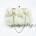 Women's Floral Decorated Satin and Organza Wedding Clutch Bridal Bag with Bead Chain