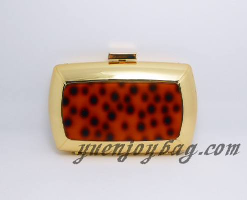 Ladies luxury golden metal clutch bag with tortoise shell pattern Ladies luxury golden metal clutch bag with tortoise shell pattern